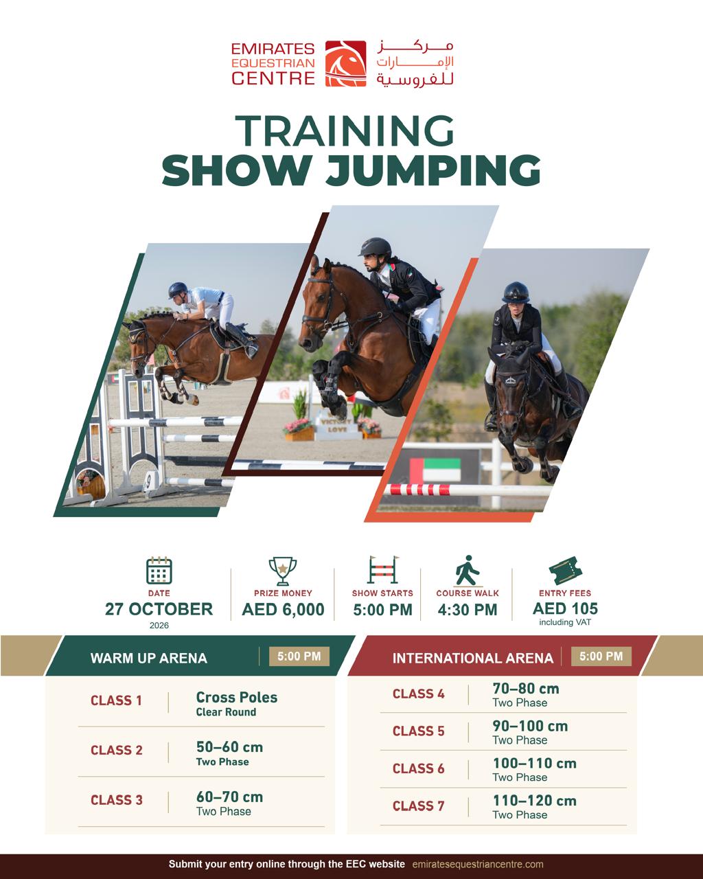 TRAINING SHOW JUMPING TUESDAY 27 OCTOBER 2026